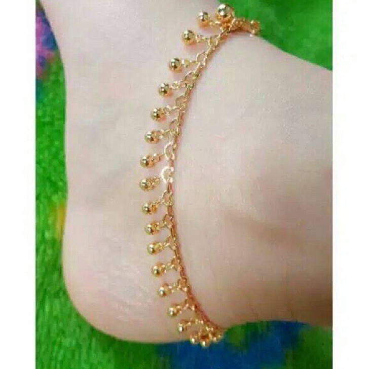 SALE Gelang kaki india Bola emas 24k Xuping