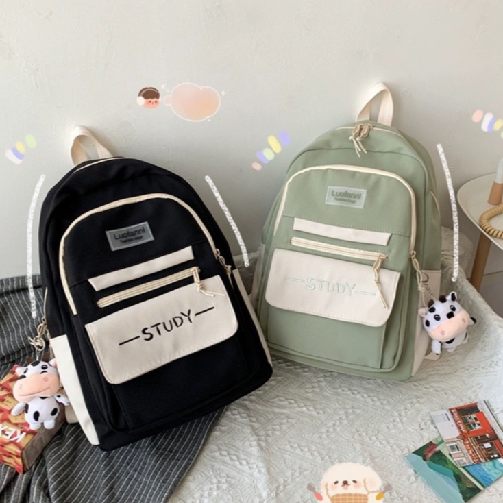 Tas Sekolah Perempuan SMA SMP Tas Ransel Wanita Backpack Pria Tas Nylon Backpack Besar Tas Ransel Se