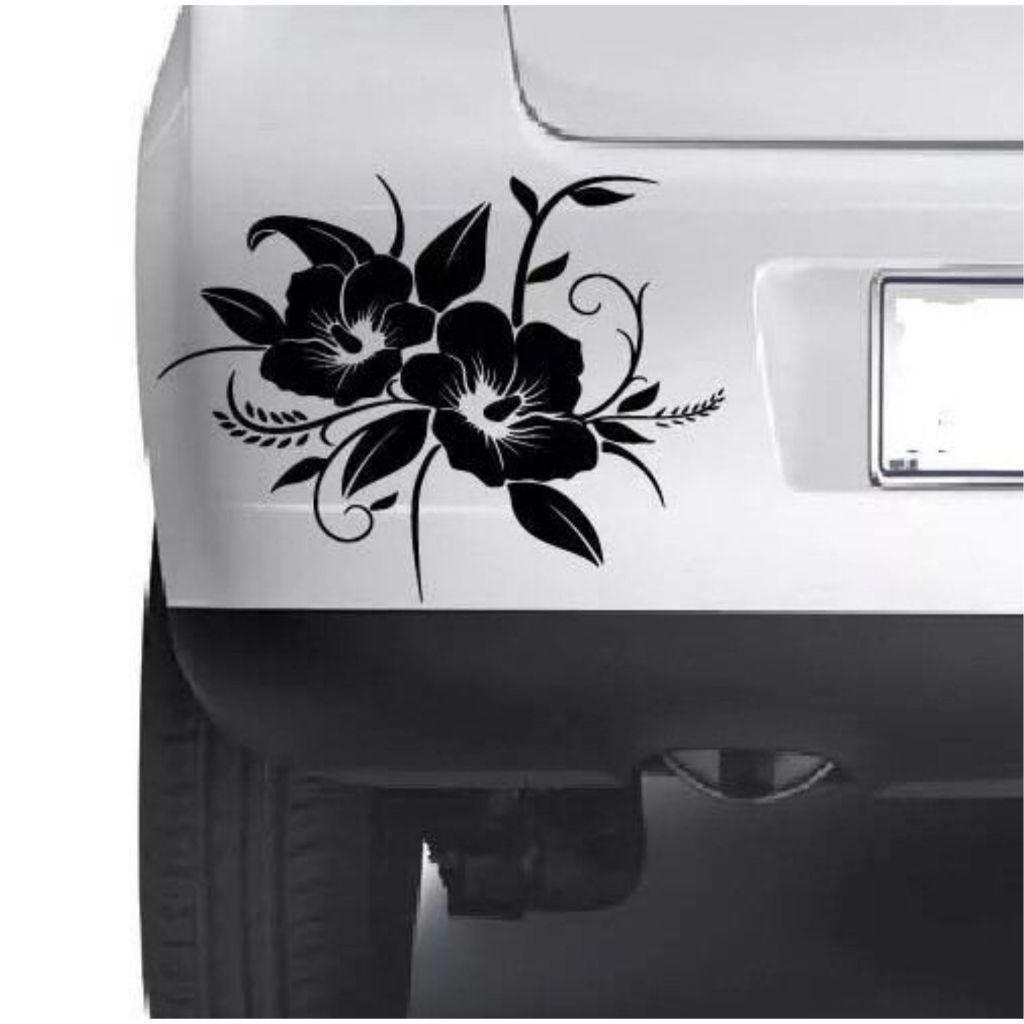 CUTTING STICKER MOBIL BUNGA CANTIK STIKER BUMPER MOBIL KEREN BERKUALITAS