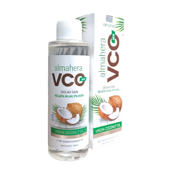 

Almahera VCO Virgin Coconut Oil Halmahera Mengatasi asam laurat dan asam kaprat 125 ML