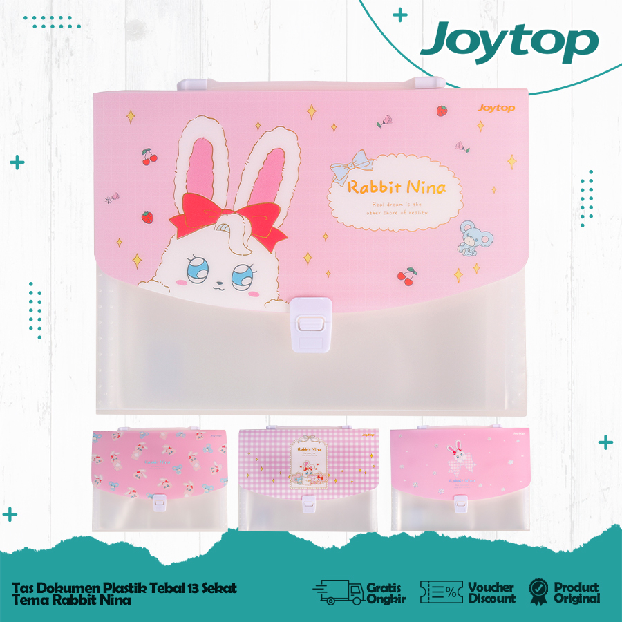 

JOYTOP Tas Dokumen Plastik 13 Sekat Kotak Penyimpanan Kertas