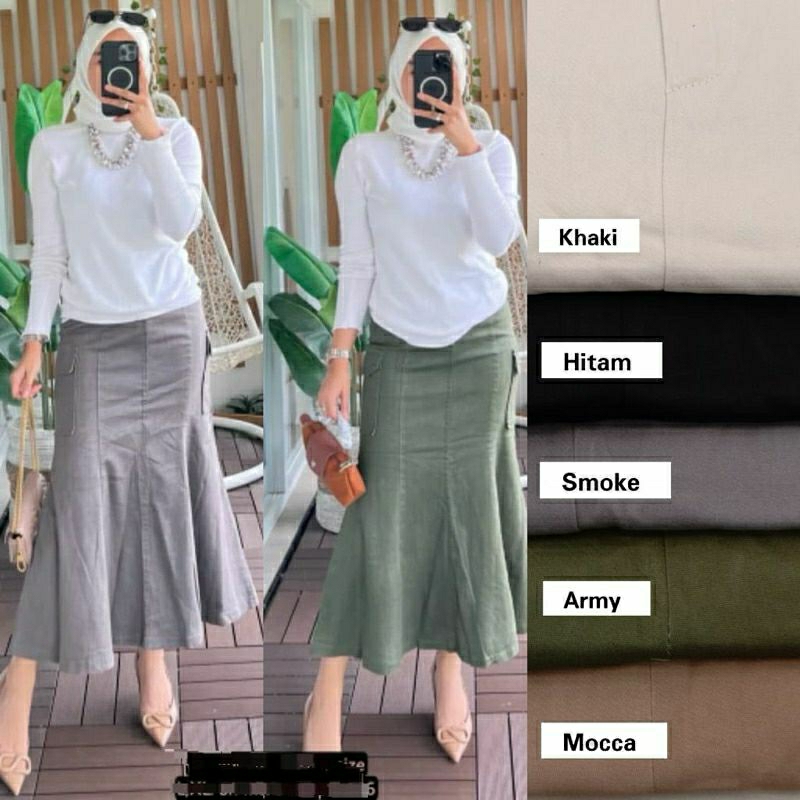 Rok Cargo Duyung Bahan Canvas Twill Premium