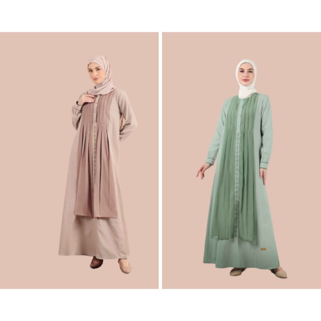 RAYYA SERIES 2024 PAMELA GREEN BAY HAZELNUT ORIGINAL BY NBRS FASHION DRESS BAJU BUSANA MUSLIM MUSLIM
