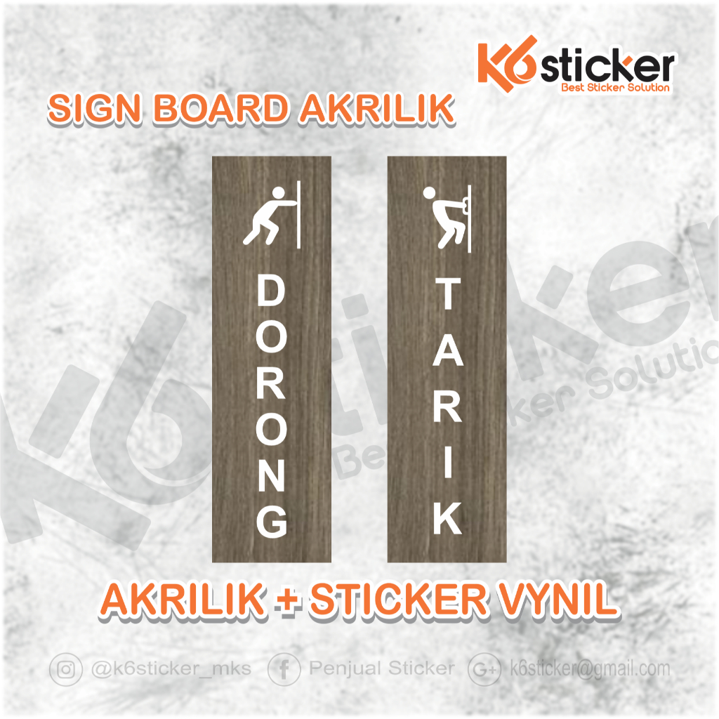 

SIGN BOARD AKRILIK TARIK DORONG Sign "Tarik & Dorong" Sign label Acrylic