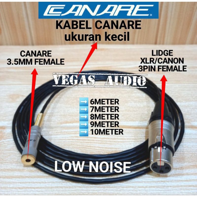 KABEL CANARE KECIL JACK 3.5MM FEMALE TO JACK XLR FEMALE 6M-10M