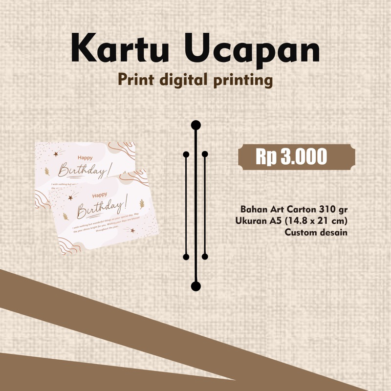 CUSTOM GREETING CARD KARTUUCAPAN ART CARTON 310 gr