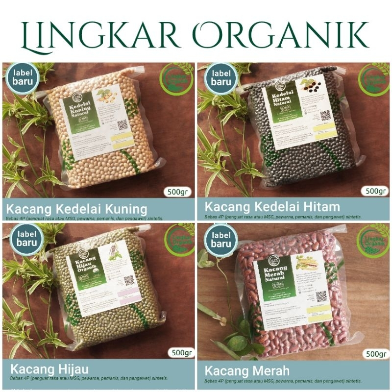 

LINGKAR ORGANIK | Kacang Hijau . Kedelai Kuning . Kacang Merah . Kedelai Hitam | 500gr MPASI Bayi