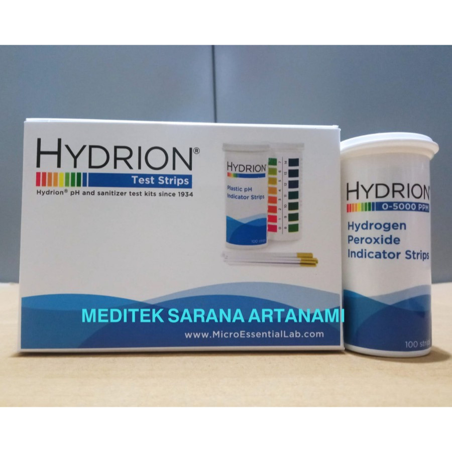 HYDRION HP-5000 Hydrogen Peroxide test kit indicator strip 0-5000 ppm