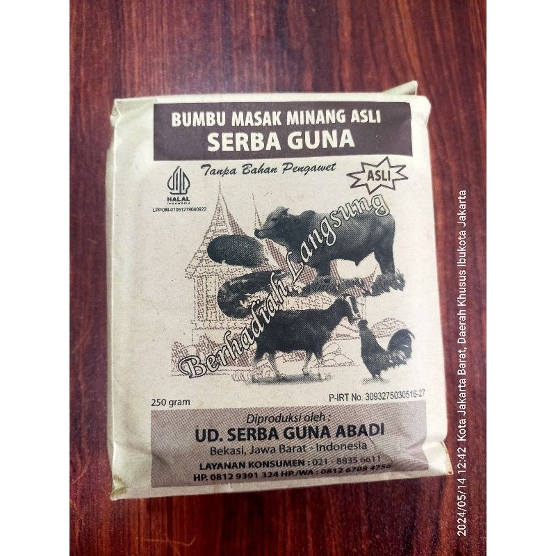 

BUMBU MASAK MINANG ASLI SERBAGUNA 250 gr br