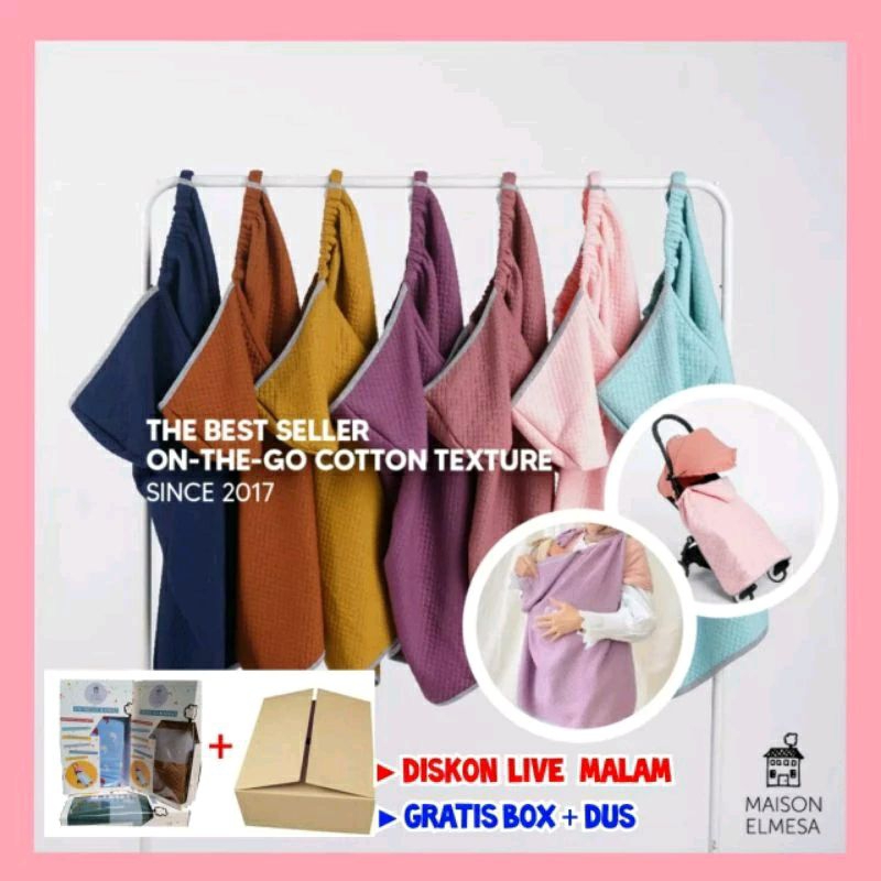 Maison Elmesa On The Go Blanket - OTG Selimut Anak Bayi Travel Hood Topi Baby Stroller Cover