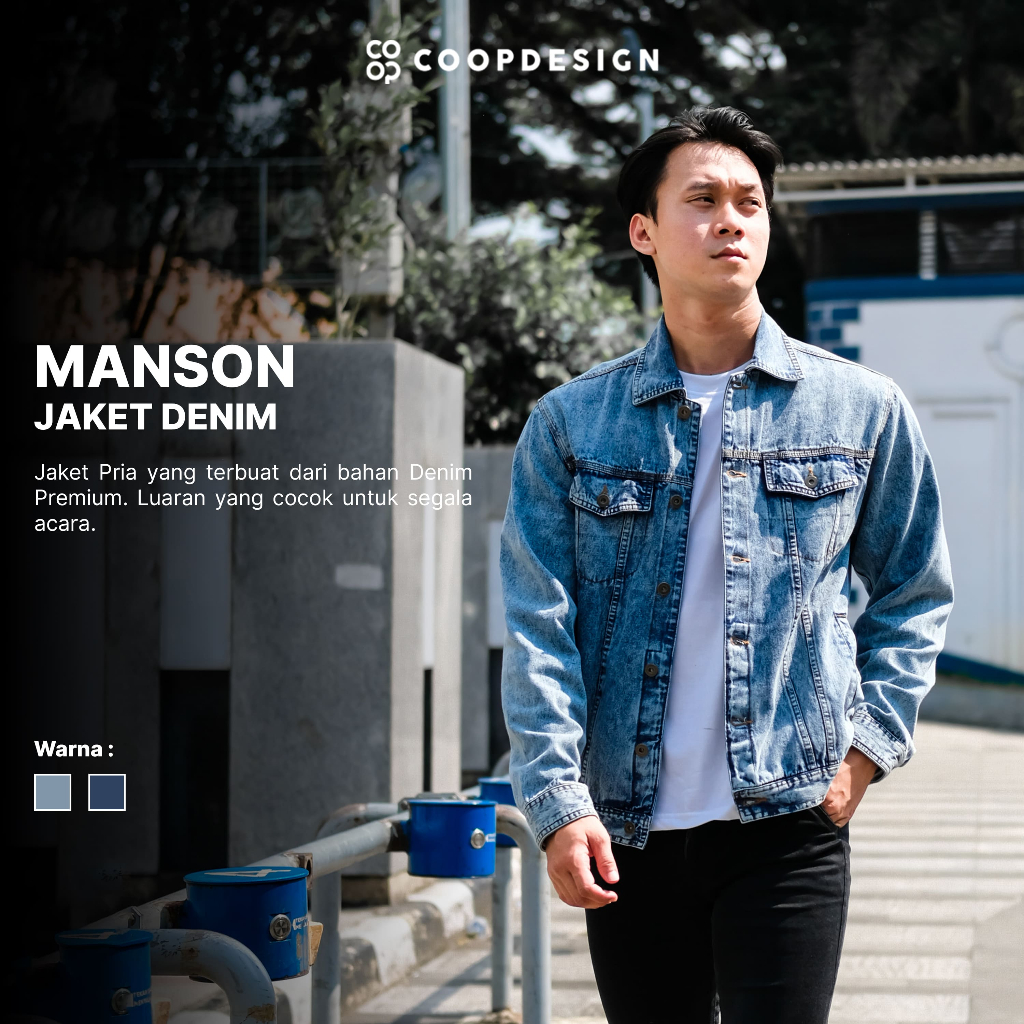Coop Design - Manson Jacket Denim Jeans Trucker Pria Jaket Dilan