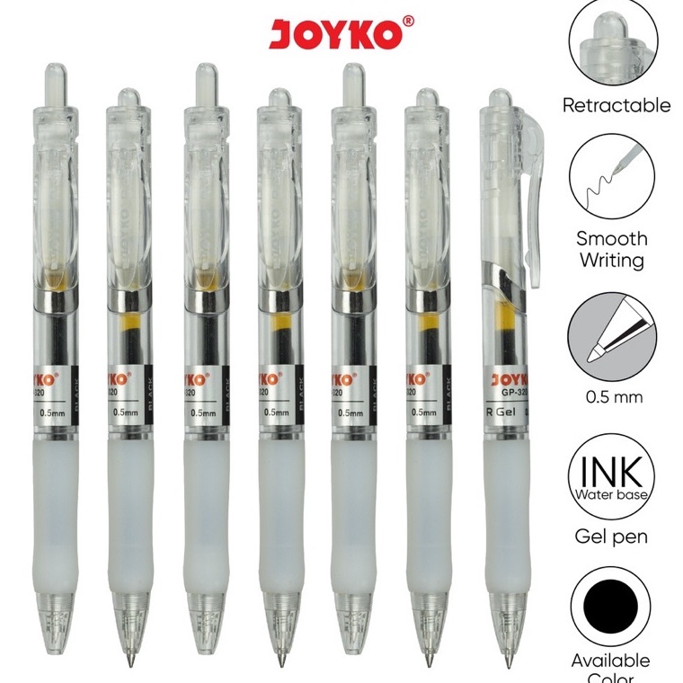

KODE K4V 1 pack Gel Pen Pulpen Pena Joyko GP32 R Gel 5 mm isi 12 biji