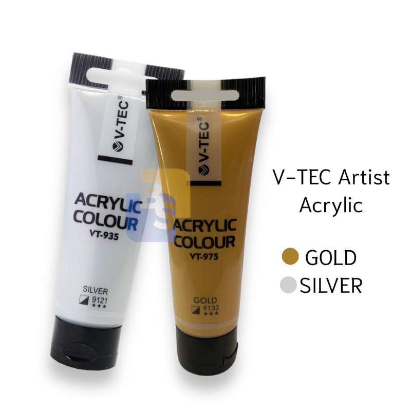 

Acrylic V-Tec 35 ml Cat Lukis Akrilik SILVER & GOLD - 1 Pcs