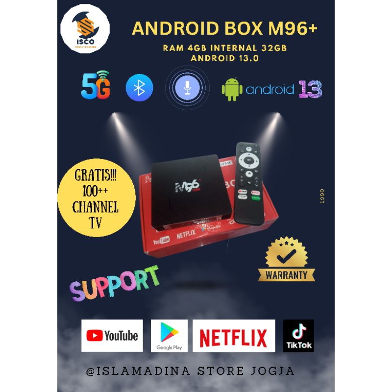 SMART ANDROID TV BOX STB RAM 4GB/32GB BONUS RIBUAN CHANNEL GRATIS SUPPORT GOOGLE VOICE