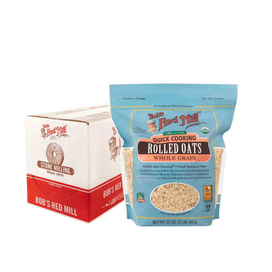 

Bundling 4pcs Bob's Red Mill Organic Quick Cooking Rolled Oats 907 gr