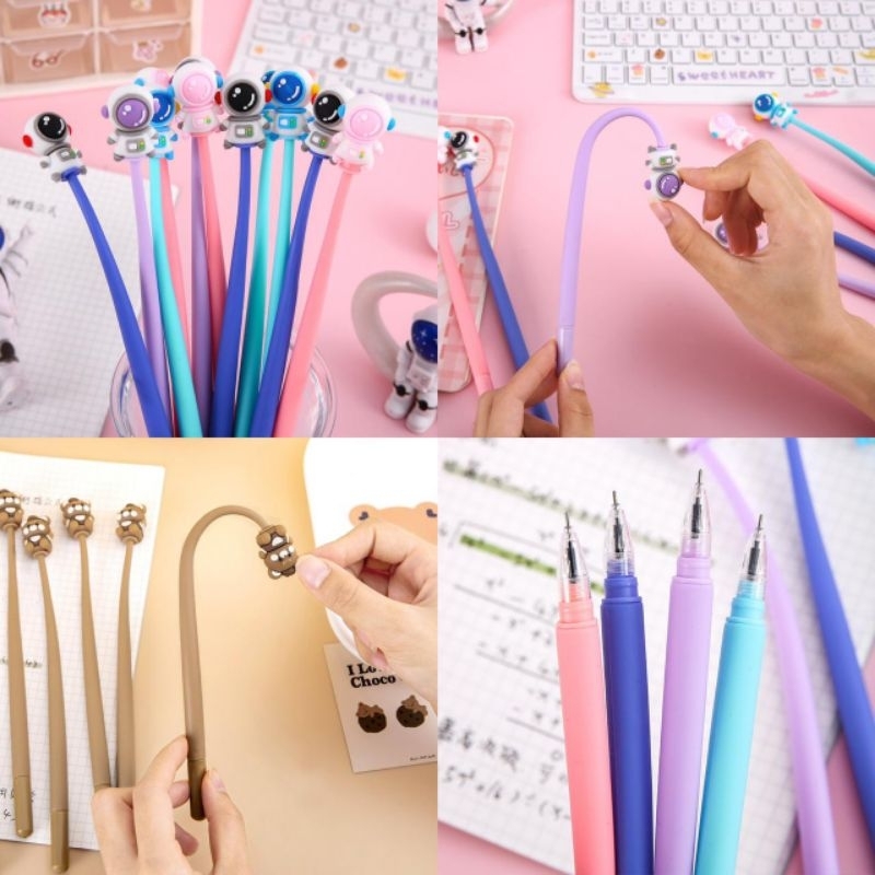 

Pulpen gel silikon motif karakter lucu elastis/pulpen gel goyang/pulpen inul