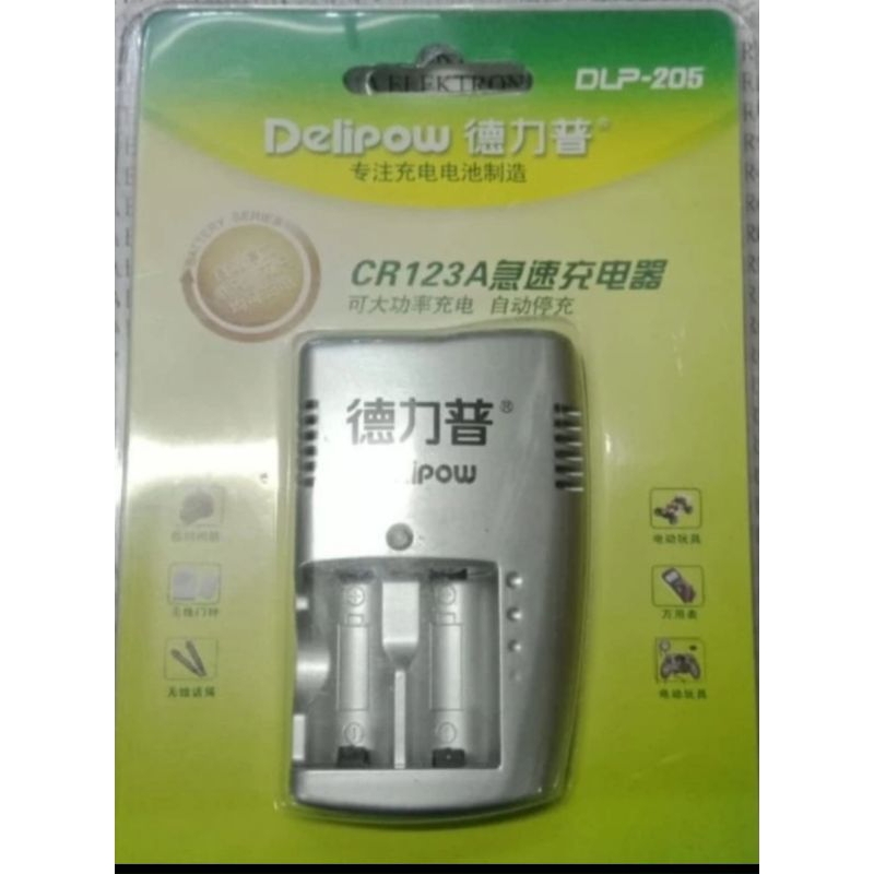 CHARGER BATERAI DELIPOW UNTUK BATERAI CR 123A