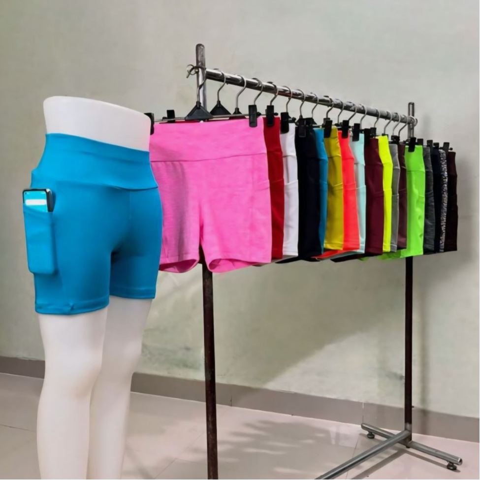 Legging Pendek Wanita Hot Pants Kantong Wanita Short Pants High Waist Senam Aerobic Yoga Fitness