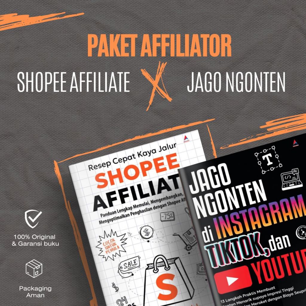 Paket  Resep Cepat Kaya Jalur Affiliate  & Jago Ngonten  Di Insta gram, Tiktok, Dan Youtube