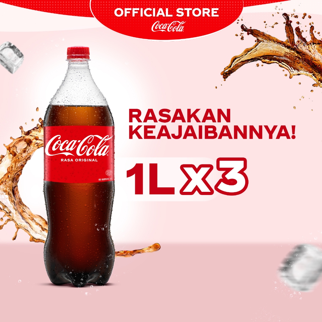 

Coca-Cola Minuman Soda Original - Botol 1L x 3pcs