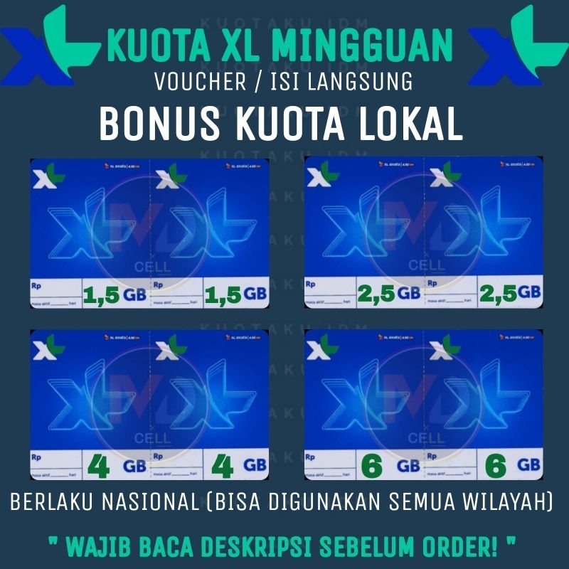 KUOTA XL MINI HARIAN PAKET XL HOTROD VOUCHER XL HOTROD SPESIAL MINGGUAN MASA AKTIF 7HARI. INJECT KUO