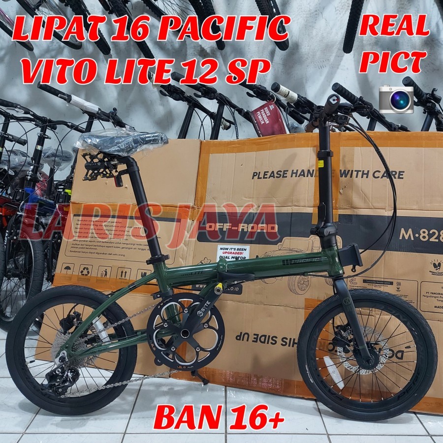 BONUS BELL Sepeda lipat PACIFIC VITO LITE 12 speed sepeda lipat 16 inch ( 16x1⅜ ) LIPAT 16 VITOLITE