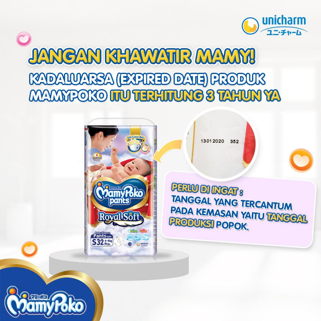 Floweryid Mamypoko Pants Xtra Kering S38/M32/L28/Xl26/Xxl24/Nbs44/M40/S1/M1/L1 Paket 1 Dus/Karton