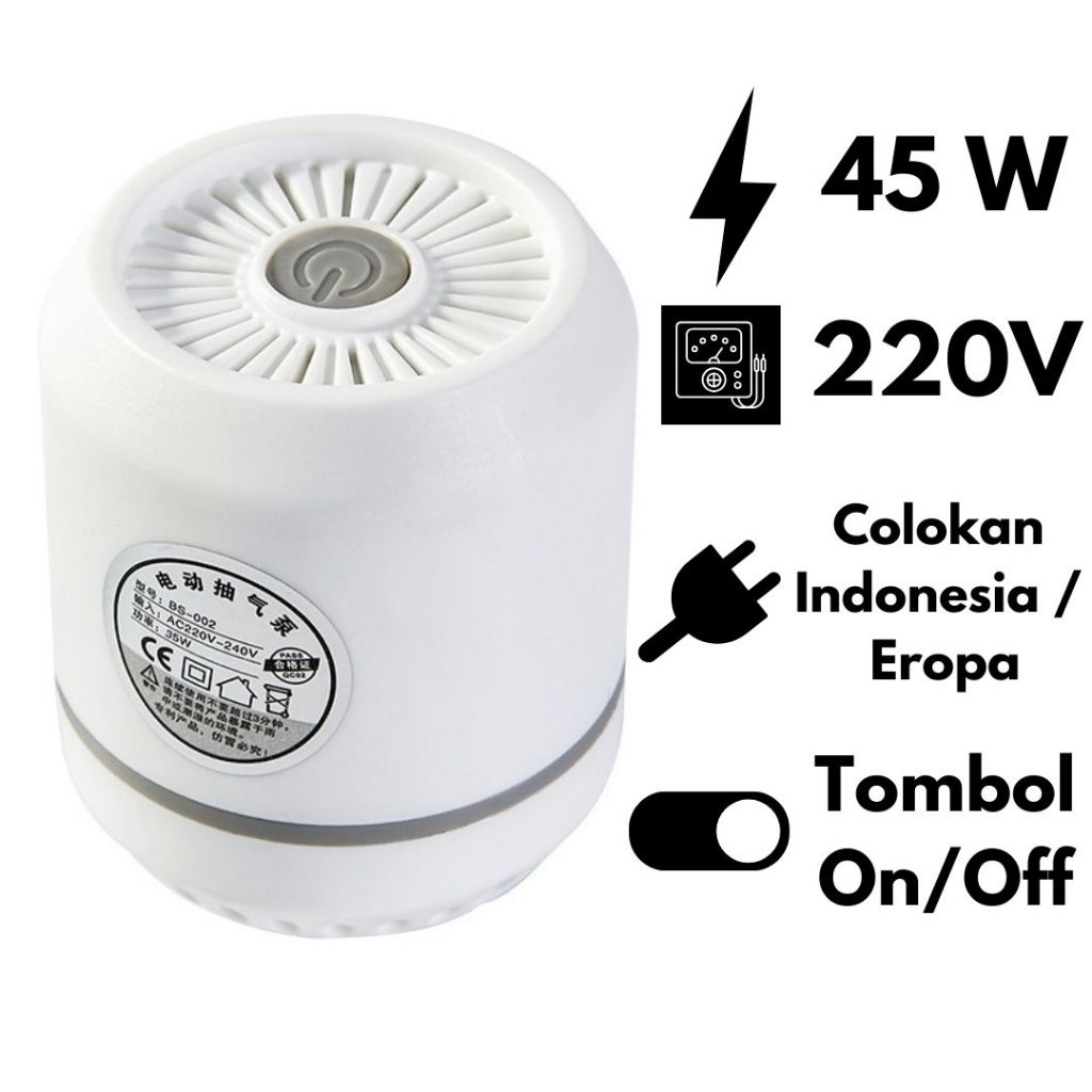 Pompa Elektrik Vakum Baju Selimut Pakaian Vacuum Electric Pump Pompa Vakum Baju Selimut Travel Organ