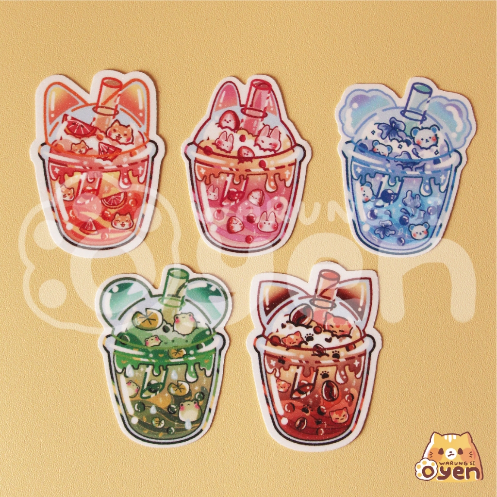 Aesthetic Boba Series Sticker /1 pc stiker