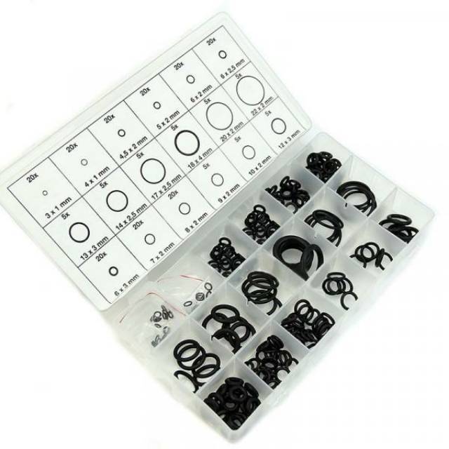 225 PCS Sil O Ring Karet Seal O ring PCP Sil Oring Karet Seal Oring 1 Set Sil Oring Box Hidrolik