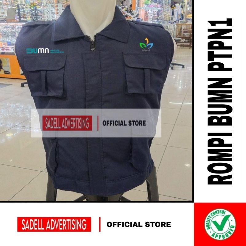 Rompi BUMN PTPN 1 Vest BUMN PTPN1 Navy Pria Bordir