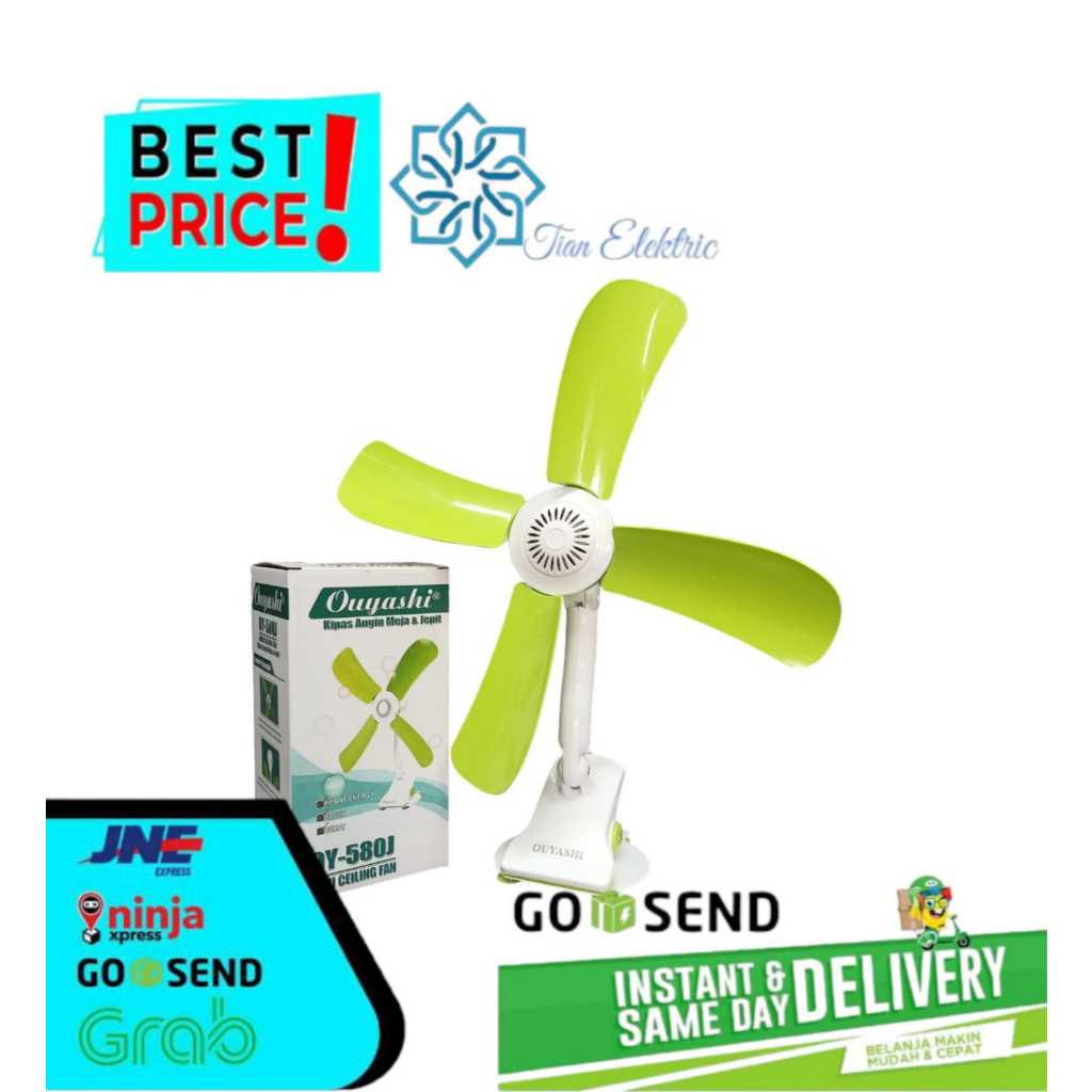 OUYASHI OY-580J Mini Ceiling Fan / Kipas Angin Meja & Jepit
