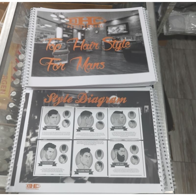 BAYAR DITEMPAT COD Catalog barbershop poster pangkas rambut majalah buku model rambut pria terbaru