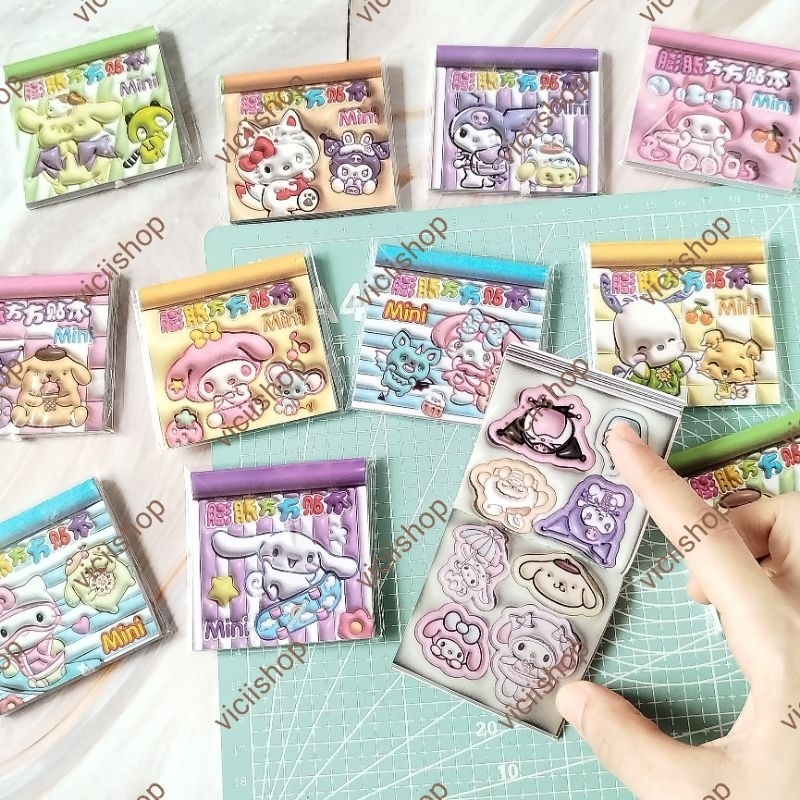 

Mainan Stiker Sanrio Model Buku Mini/Mainan Sticker Note Kuromi Melody Cinnamoroll Pompompurin Pochacco Hello Kitty