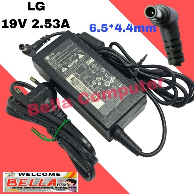 Adaptor Casan Charger MONITOR LCD LED TV LG merek LG 19V 2.53A / ADAPTOR TV LED LG 19V 2.53A