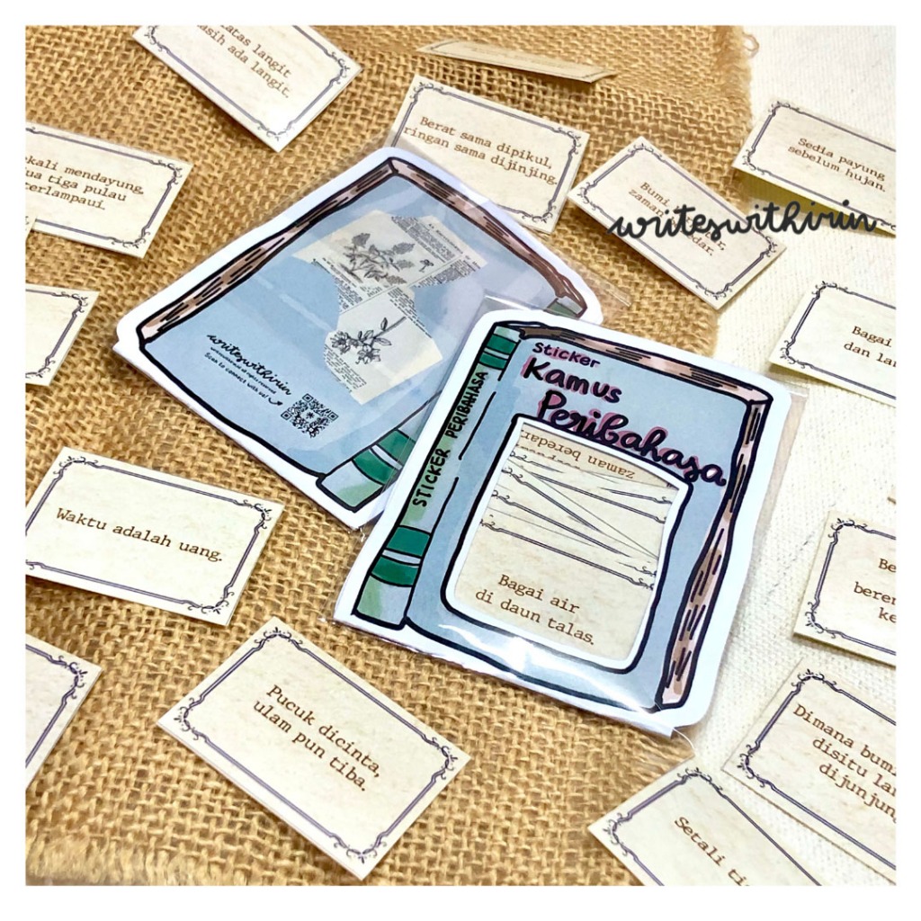 

(writeswithirin) Kamus Tempel Peribahasa Indonesia Sticker Flake/ Sticker Chromo