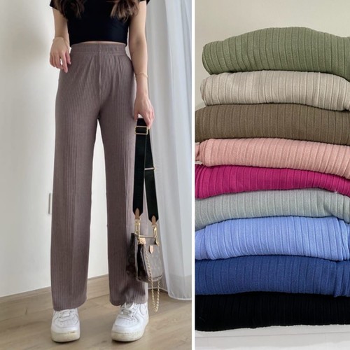 Celana Kulot Knit Rajut Highwaist Premium Jumbo Kulot Knit Pants Termurah