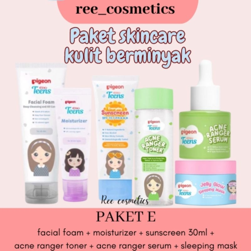 Pigeon Teens 1 Paket Lengkap Skincare Anak Remaja Kulit Berminyak