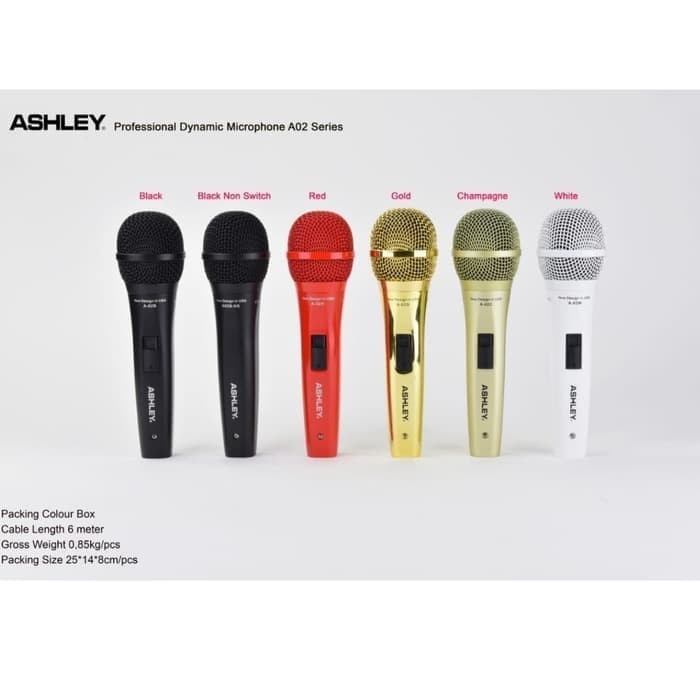 Ashley Mic Kabel Ashley A02 / A 02 Series Dynamic Microphone Ashley A02 Mic Ashley A02 A-02 Original