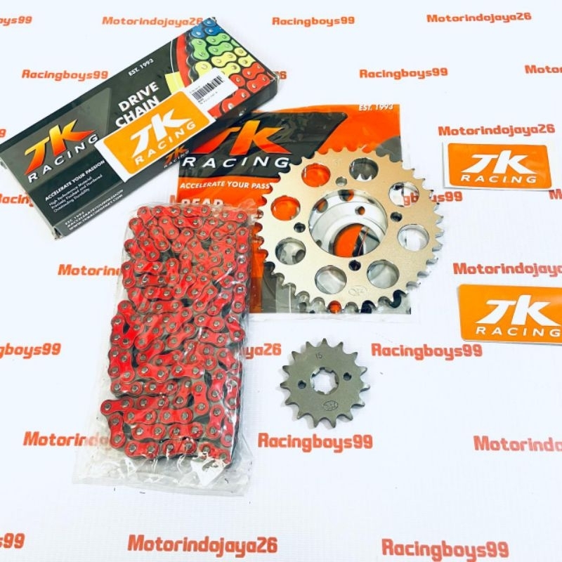 Gear Set TK Racing Set Rantai Merah RX king Fizr Jupiter Z MX Lama MX New Alfa Crypton