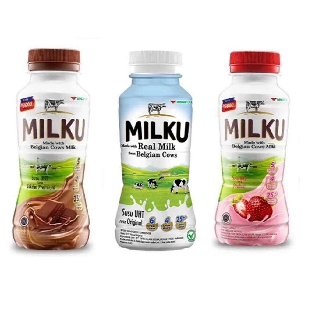 

MILKU 200ml Susu UHT Coklat Strawberry Original