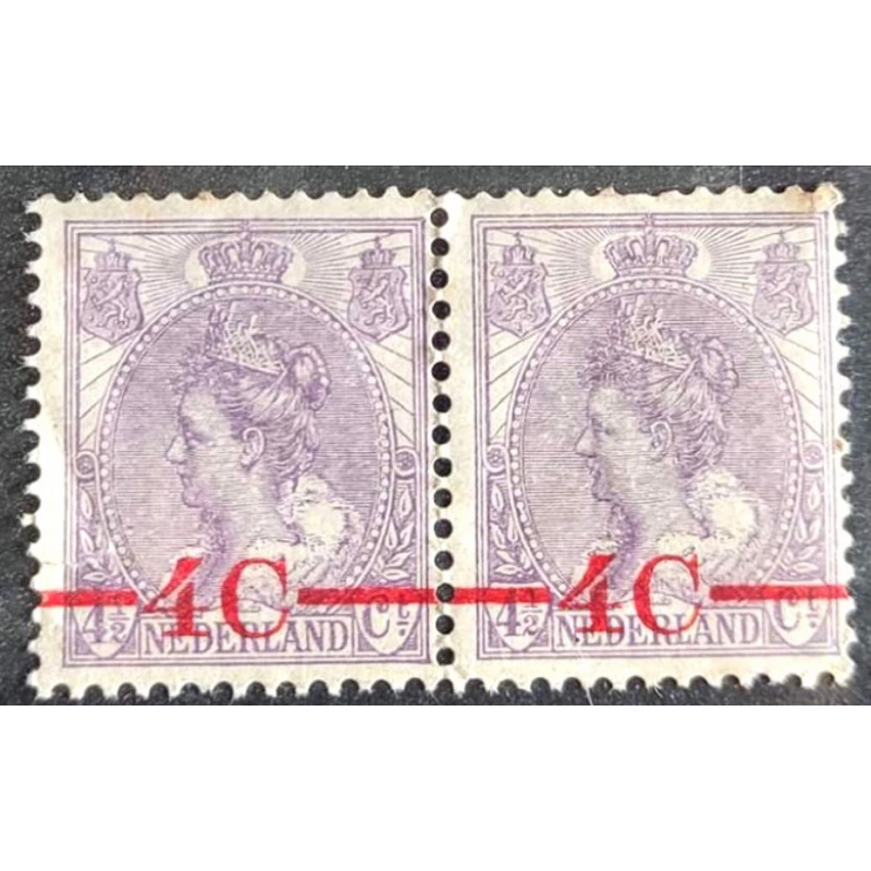

perangko langka nederland 1901-1906 Wilhelmina CT 4CT blok2 #mint
