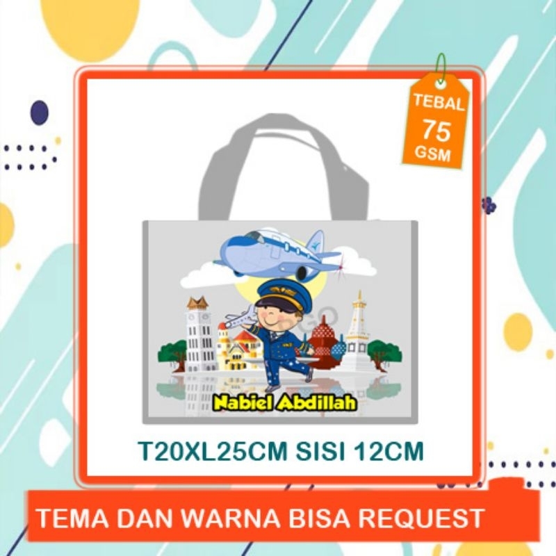

tas ulang tahun anak pesawat cute / tas ultah pilot anak