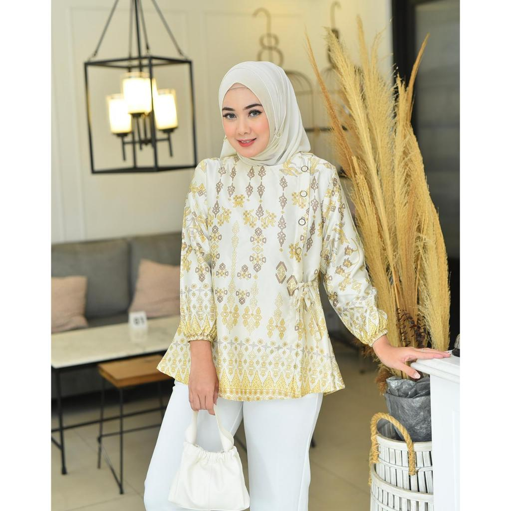 Blouse wanita baju atasan korea blouse motif silk