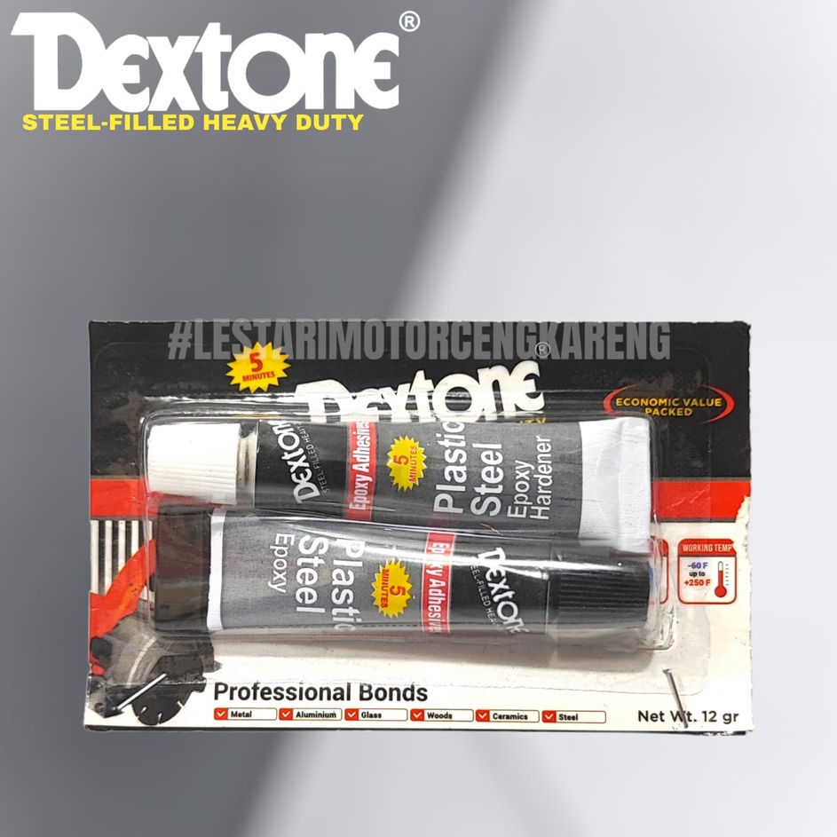 

Super Aman LEM DEXTONE EPOXY ADHESIVES 5 MENIT UNTUK BODY PLASTIK BESI DLL 12 G