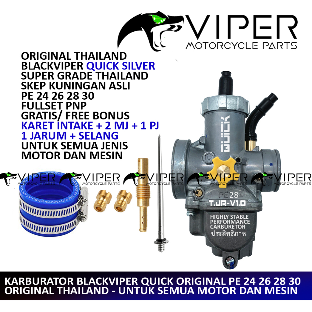 [BISA COD] KARBURATOR BLACKVIPER QUICK PE NSR SILVER AIRSTRIKE PE 24 26 28 AIR STRIKE KARBU CPO N B 