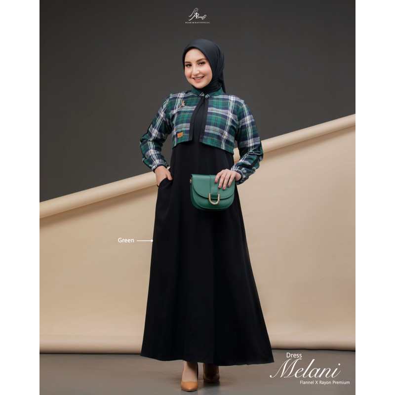 Dres terbaru muslimah Melani Dres Arrafi bahan super adem
