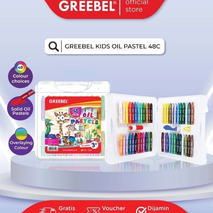 

Ready Bermutu GREEBEL Crayon 48 Warna Oil Pastel Greebel 48 Warna