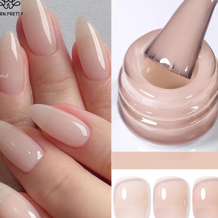 Free Ongkir BORN PRETTY Jelly Nail Gel Polish Translucent Jelly Nude Gel Nail Polish 1ml Light Pink 