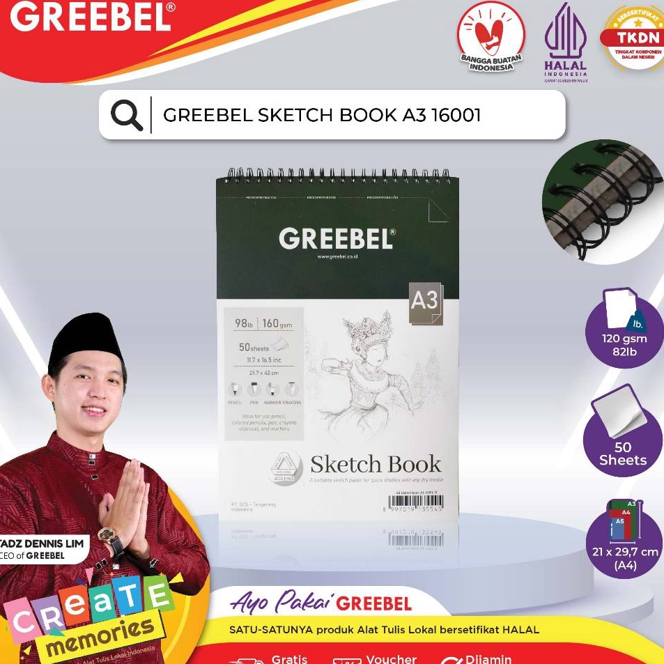 

Serbu Produk GREEBEL SKETCHBOOK A3 161 Buku Gambar Sketsa Drawing Book